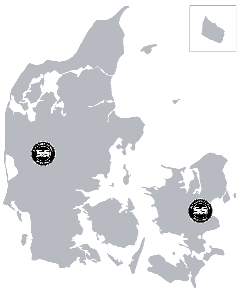 S&S Bilhus logoer på danmarkskort